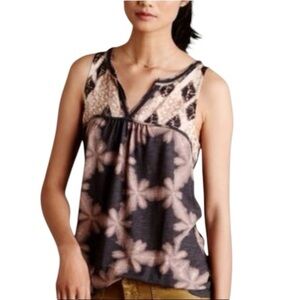 Anthropologie Akimi Kin Morning Glory Braided Tie Dye Sleeveless Top 0094
